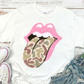Camo Tongue Preppy Girly Shirt, Trendy Camo Shirt, Pink Mouth Army Mom, Military Mama Tee, Gift for Her, Gift for Mom...