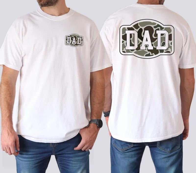 Camouflage Dad Shirt, Fathers Day Gift, Dad Shirt, Retro Dad Shirt, Gift For Dad, Varsity Dad Shirt, Duck Camo Fathers...
