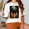 Camping Halloween Ghost Reading Book Shirt, Halloween Costume, Spooky Season Shirt, Women Fall Tshirt, Halloween Party...