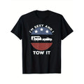 Camping Printed Men's Cotton Graphic T-shirt, Casual Short Sleeve Crew Neck T-shirt, Men's Tee For Outdoor made in...