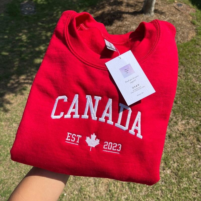Canada Embroidered Sweatshirt T-Shirts, Hoodie | GrindPrints.com