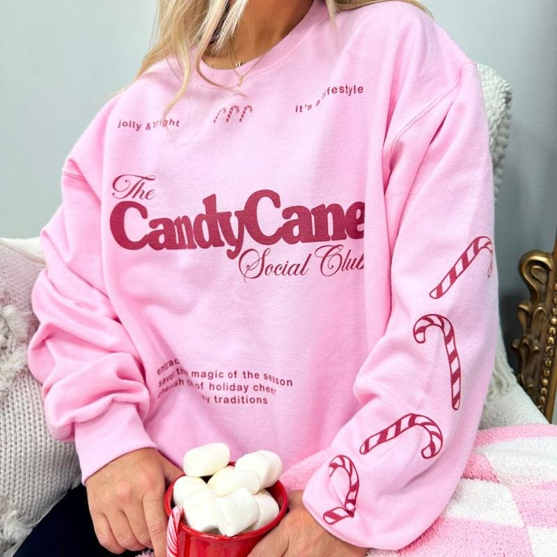 'Candy Cane Social Club' Crewneck Sweatshirt T-Shirts, Hoodie | GrindPrints.com