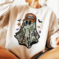 Candy Hunter Camo Ghost Halloween Unisex Sweater, Funny Halloween Camo Boo Ghost Shirt, Graphic Tee for Men and Women...