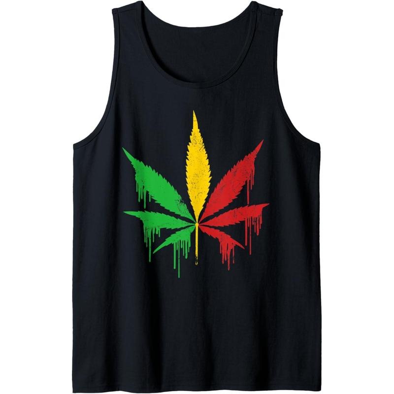 Cannabis Leaf Weed Pot Marijuana Reggae Music Rasta Grafitti Tank Top T-Shirts, Hoodie, Sweatshirt | GrindPrints.com