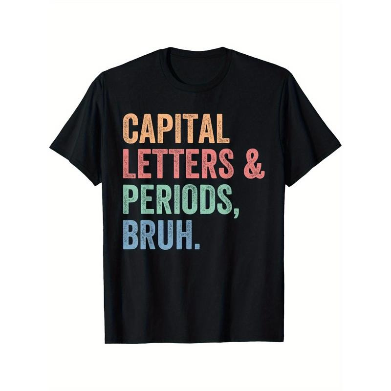 Capital Letters And Periods Bruh, Teacher Funny T-Shirt made in usa Hoodie, Sweatshirt | GrindPrints.com