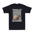 Capybara Mugshot Wanted For 93 Felonies Across The Country Men's T-shirt Unisex Full Size Hoodie, Sweatshirt