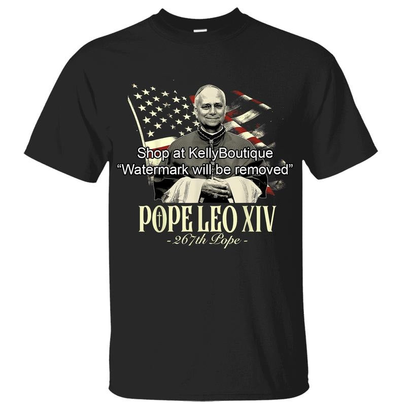Cardinal Robert Prevost 267th Pope Leo XIV New Catholic Pope Robert Francis Prevost First American Pope History Shirt Front Cotton Menswear Womenswear Top T-Shirts, Hoodie, Sweatshirt