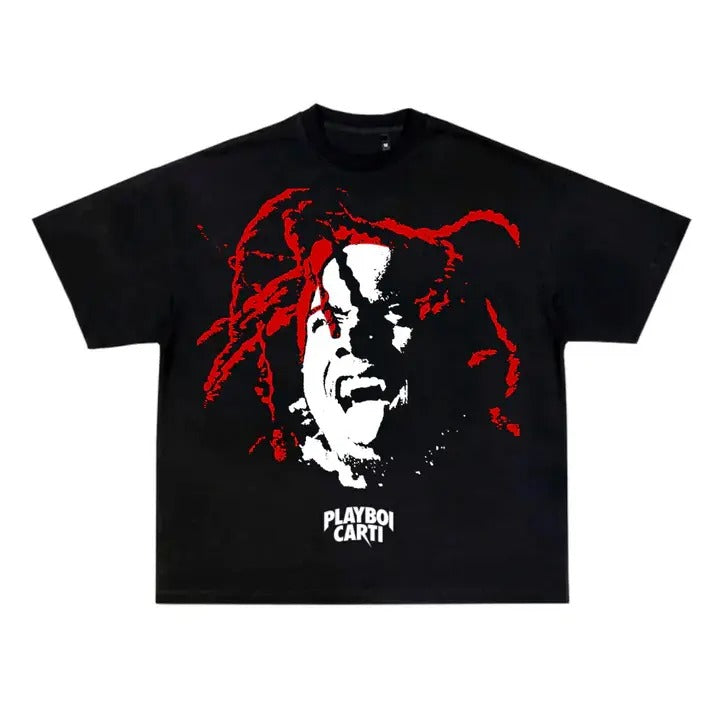 Carti Play Black T-Shirt Gift For Fan Shirt Classic Cotton Tshirt Hoodie, Sweatshirt | GrindPrints.com