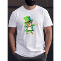 Cartoon St. Partick's Day Goblin Print T-shirt For Men, Trendy Short Sleeve Top, Men's Clothing Made in USA Hoodie,...
