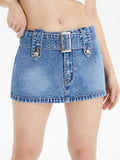 Casual Buckled Belt Drop Waist Straight Denim Mini Skirt T-Shirts, Hoodie, Sweatshirt | GrindPrints.com