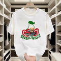 Casual Retro Cotton T - shirt |   Adorable Bear & Cherry Print for Weekend Hangouts Hoodie, Sweatshirt | GrindPrints.com