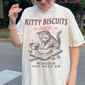 Cat Biscuit Tshirt, Cute Kitty Biscuits Bakery Graphic Tee, Funny Baking Gifts For Her, Cat Lover Baker Tshirt, Unisex...