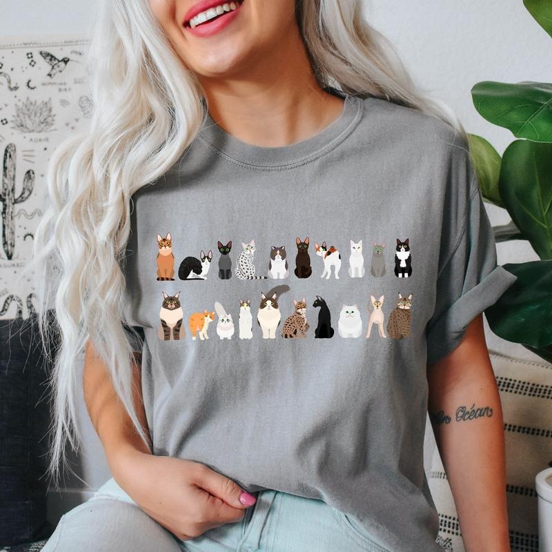 Cat Breeds Animal Lover T-Shirt Hoodie, Sweatshirt | GrindPrints.com