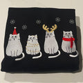 Cat Christmas embroidered sweatshirt T-Shirts, Hoodie | GrindPrints.com
