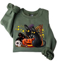 Cat Halloween Sweatshirt, Ghost Sat Shirt, Halloween Sweater, Halloween Cat T-shirt, Cat Lover Tee, Black Cat Shirt,...