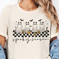 Cat Halloween Spooky Season Cat Halloween Funny Cat Cat Lover Halloween Top Retro Checkerboard Spooky Season T-Shirts, Hoodie, Sweatshirt