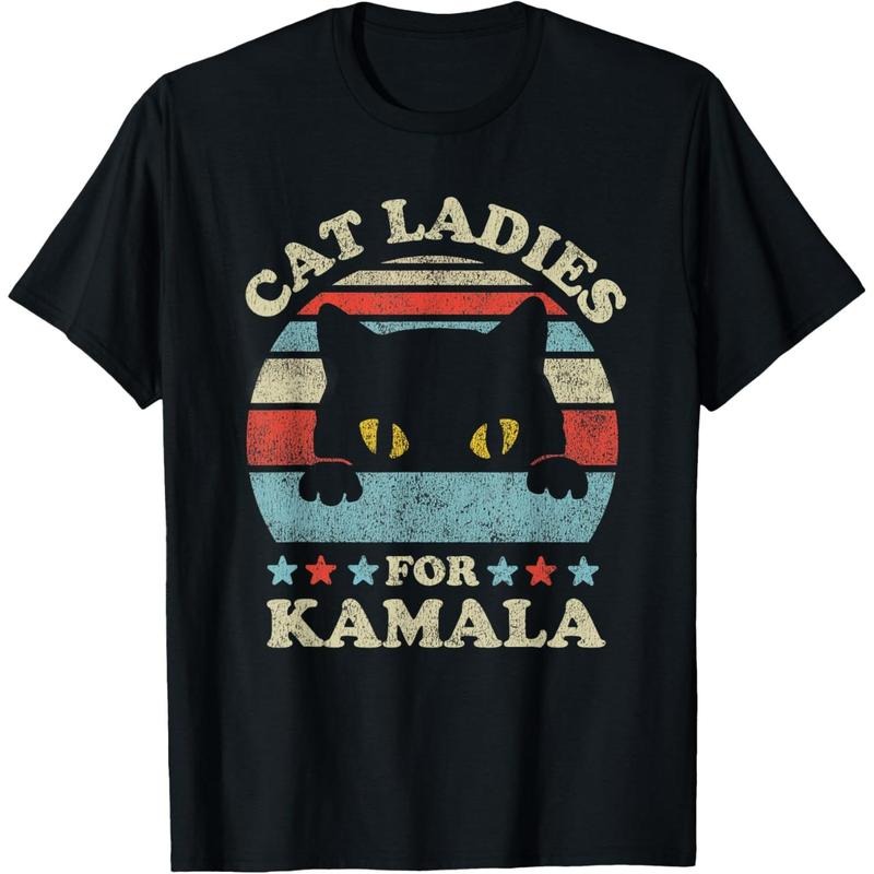 Cat Ladies for Kamala Harris Merch President 2024 Cat Lady T-Shirt made in usa Hoodie, Sweatshirt | GrindPrints.com