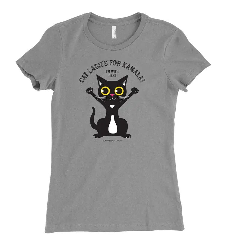 Cat Ladies for Kamala Shirt, Gift For Her Hoodie, Sweatshirt | GrindPrints.com