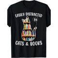 Cat Lady T-shirt Book Lady Librarian Reading T-shirt Made in USA Hoodie, Sweatshirt | GrindPrints.com