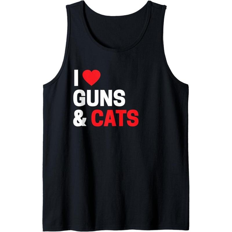 Cat Lover & Funny I Love Guns & Cats Tank Top Made USA T-Shirts, Hoodie, Sweatshirt