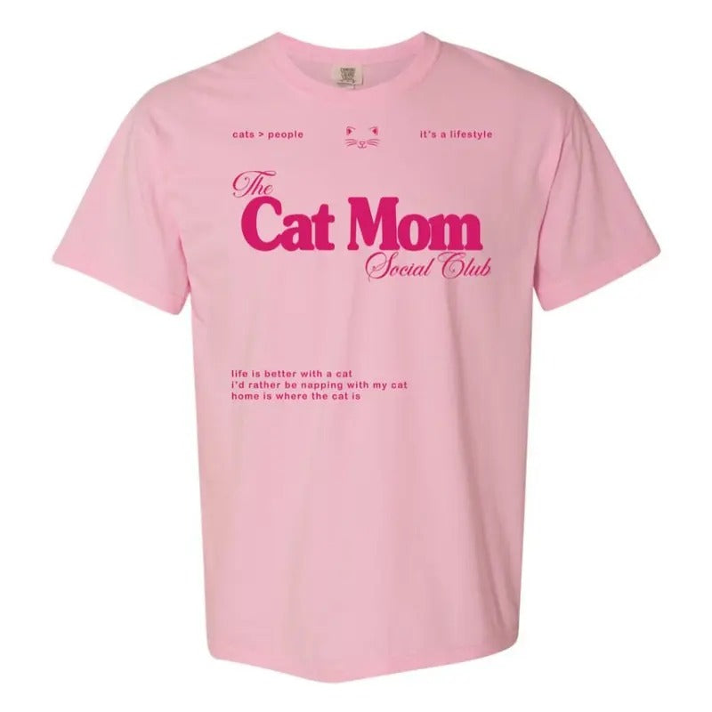 'Cat Mom Social Club' T-Shirt Hoodie, Sweatshirt | GrindPrints.com