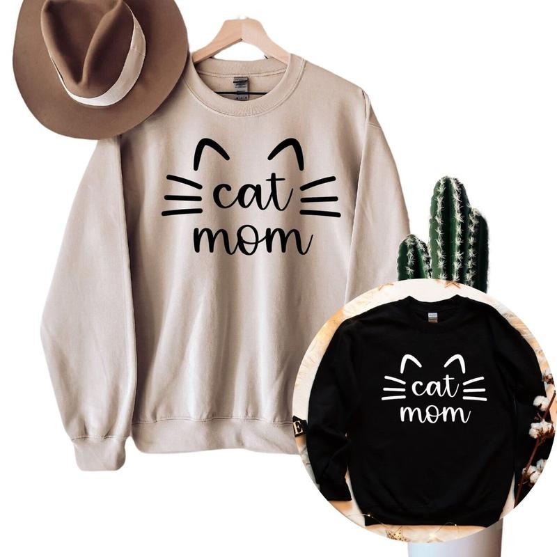 Cat Mom Sweatshirt, Cat Mama Sweatshirt for Women T-Shirts, Hoodie | GrindPrints.com