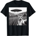 Cat Selfie With Alien UFO Funny Cat Gifts For Men Women Kid T-Shirt made in usa Hoodie, Sweatshirt | GrindPrints.com