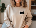 Cat Sweatshirt, Cute Cat Hoodie, Black Cat Shirt, Cat Peeking T-Shirt, Womens Funny Sweatshirt, Gift for Cats Lover, Cat...
