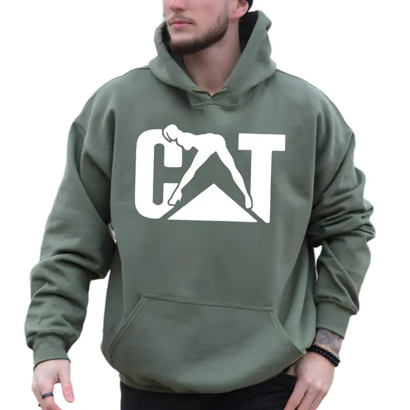 Cat With Woman Hoodie Sweatshirt T-shirt, Unisex Classic Fabric | GrindPrints.com
