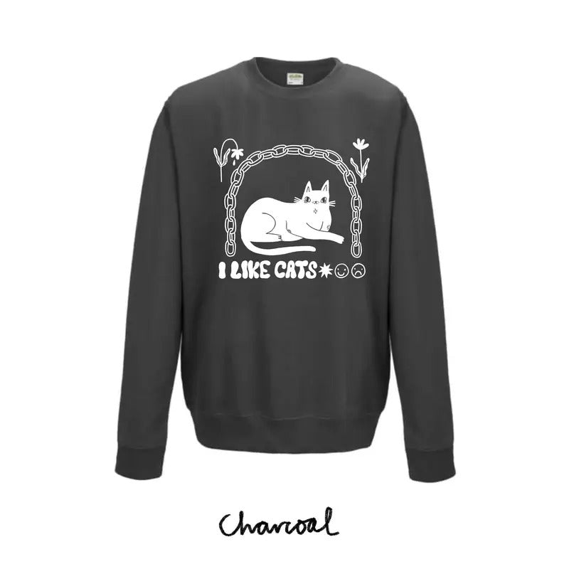 Cat jumper I Like Cats Sweatshirt T-shirt Hoodie | GrindPrints.com