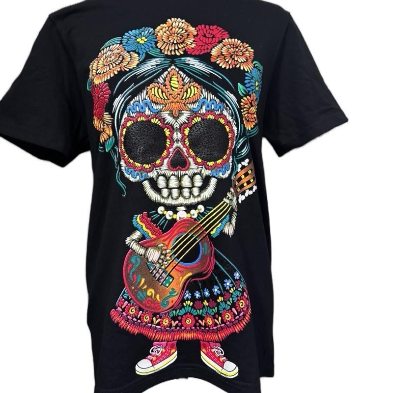 Catrina con guitarra T-shirts for Mens Crewneck Hoodie, Sweatshirt | GrindPrints.com