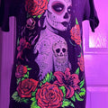 Catrina flores Tee Cotton Casual Black Hoodie, Sweatshirt | GrindPrints.com