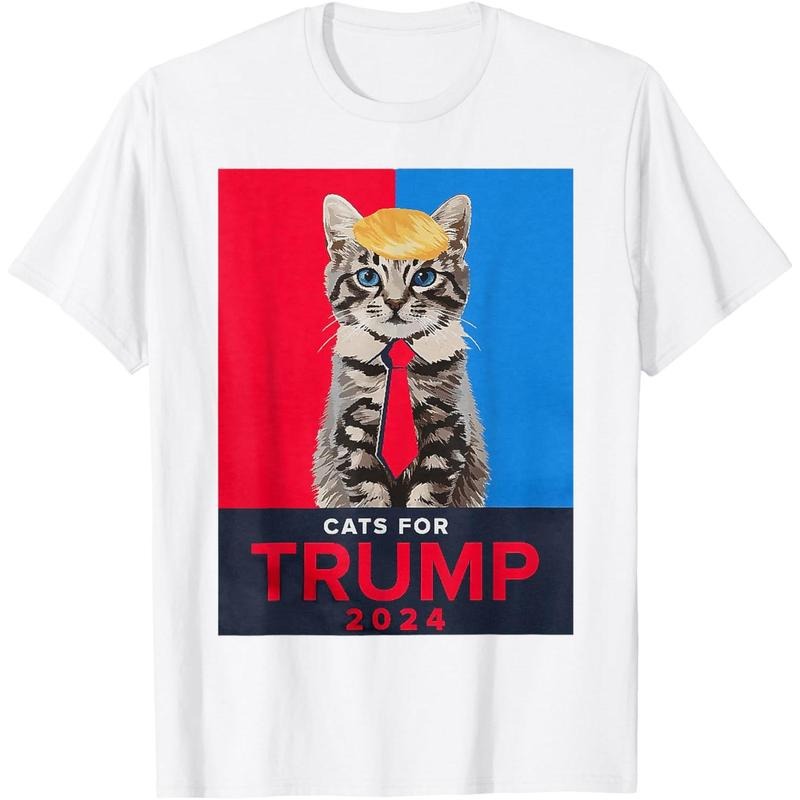 Cats For Trump 2024 Funny Tee For Vance Trump T-Shirt made in usa Hoodie, Sweatshirt | GrindPrints.com