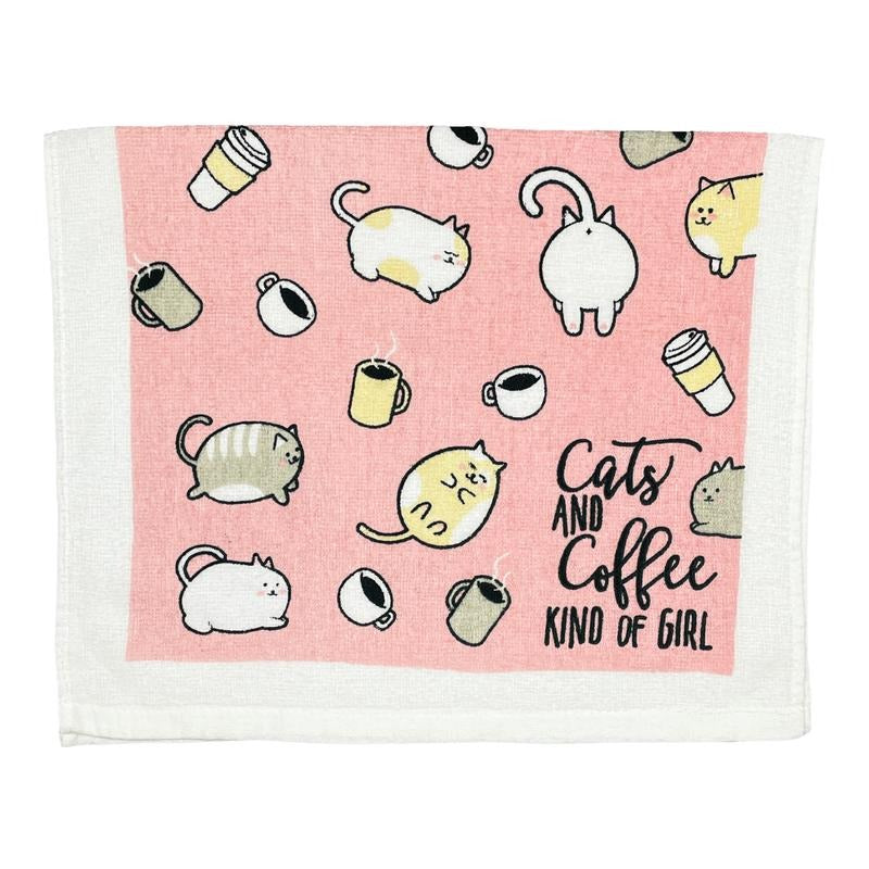 Cats and Coffee Kind Of Girl Funny Kitten Caffeine Lovers Tea Towel Funny Dish Towels Soft Adsorbent Tea Towel T-Shirts,...