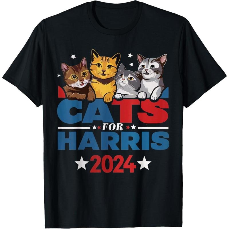 Cats for Harris 2024 - Kamala Harris for President 2024 T-Shirt made in usa Hoodie, Sweatshirt | GrindPrints.com