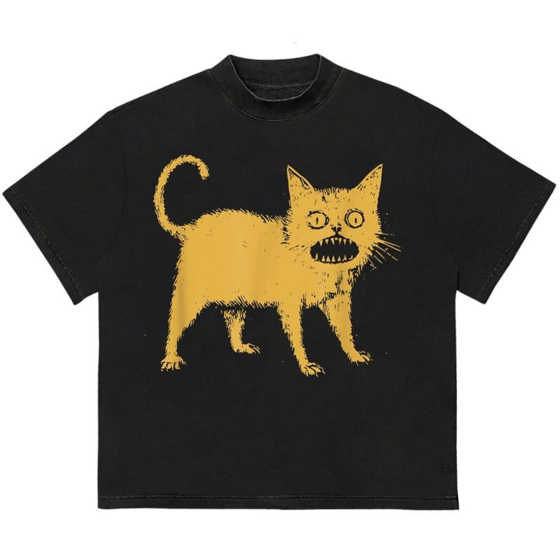 Cattttttt T-Shirt Cotton and Machine Washable Great for On-the-Go Looks Hoodie, Sweatshirt | GrindPrints.com