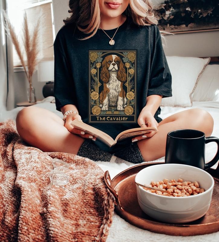 Cavalier King Charles Spaniel T Shirt, Cav Mom Gift, Tarot Card Shirt, Blenheim Cavalier, Cavalier King Charles Spaniel...