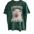Certified Freak Cat Meme Graphic T-Shirt, Vintage Funny Cat Expression Graphic Tee, Cute Kitty Meme Unisex Retro Top,Fun...