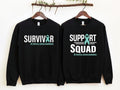 Cervical Cancer Awareness Sweatshirt, Cervical Cancer Survivor Gift Sweater, Matching Support Squad Hoodie, Teal Ribbon...