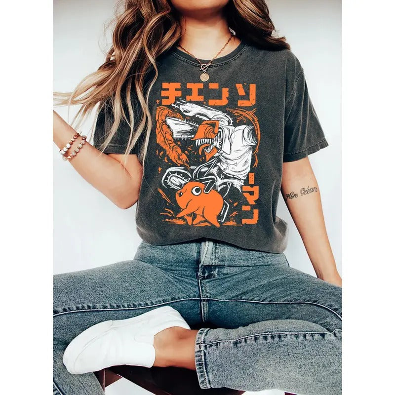 Chainsaw Devil Shirt, Anime Shirt, Anime Graphic Tees, Chain Saw Man Shirt, Anime Merch, Gift For Him, Gift For Her,...