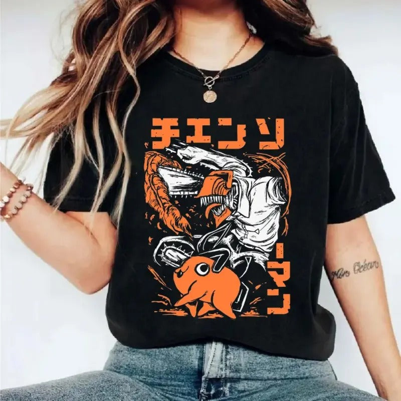 Chainsaw Devil Shirt, Anime Shirt, Anime Graphic Tees, Chain Saw Man Shirt, Anime Merch, Gift For Him, Gift For Her,...
