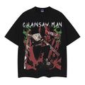 Chainsaw Man "Denji" Heavyweight Vintage Tee 100% Cotton OVERSIZED Anime T-shirt Menswear Top Casual Streetwear Black...