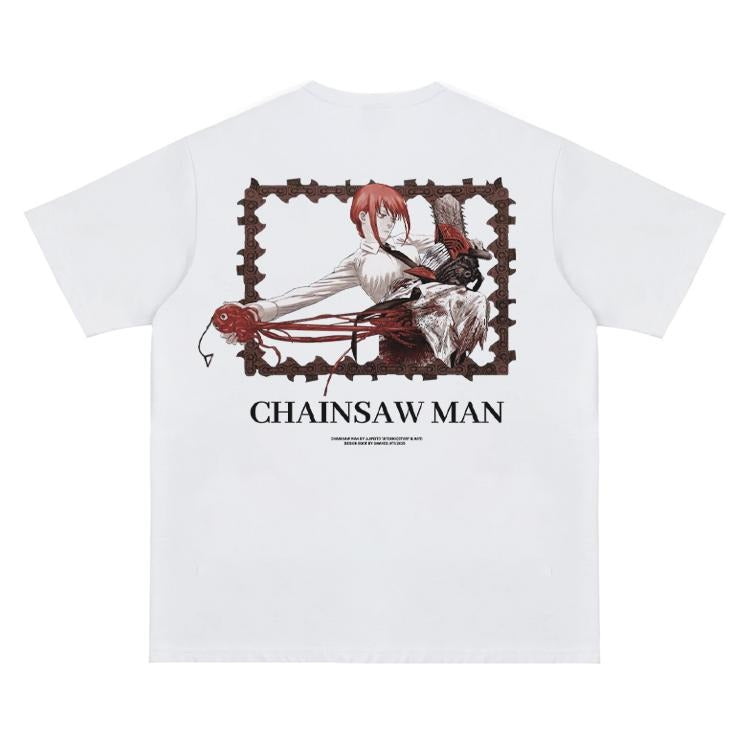 Chainsaw Man "Makima's Heartstealer" Vintage Oversized Tee Anime T-shirt 100% Cotton Original Design Men's Top for Fans...