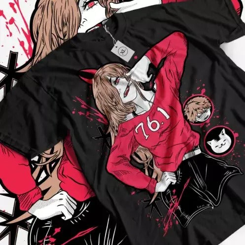 Chainsaw Man T-Shirt Devil Anime Japanese Manga Chainsaw Man Denji Power Shirt Hoodie, Sweatshirt | GrindPrints.com