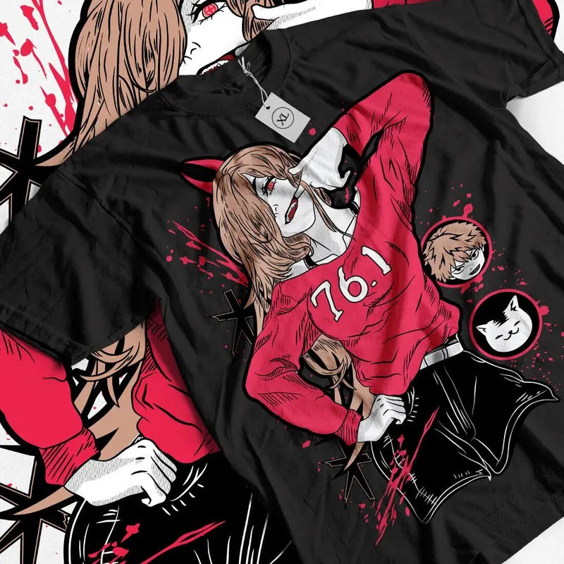 Chainsaw Man T-Shirt S-4XL Devil Anime Japanese Manga Chainsaw Man Denji Power Shirt Hoodie, Sweatshirt | GrindPrints.com