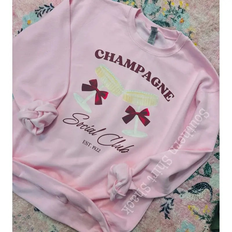 Champagne Problems Sweatshirt | Light Pink Sweatshirt T-Shirts, Hoodie | GrindPrints.com