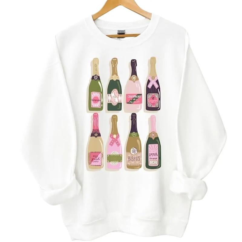 Champagne T-Shirt Sweatshirt Hoodie, Champagne Lovers - Champagne Bottles Shirt | GrindPrints.com