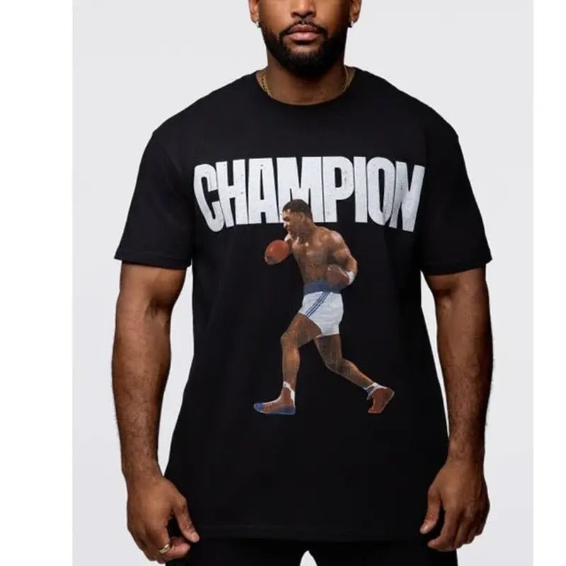 Champion Mike Tyson Graphic Tee Tops Underwear Crewneck Menswear T Shirt Hoodie, Sweatshirt | GrindPrints.com