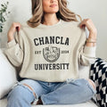 Chancla University Crewneck Sweatshirt, Unisex Funny Chancla T-shirt,  Latina Gift Tee Casual Collar Cotton Fabric...
