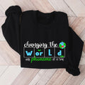 Changing The World One Phoneme At A Time Sweatshirt, Dyslexia Teacher Gift Hoodie, Teach Kids To Read Sweater,...